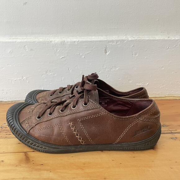 Vintage Earth Shoes Leather Sneakers Retro Low Top Lace‎ Up Rubber Sole Y2K 8B - Picture 7 of 11